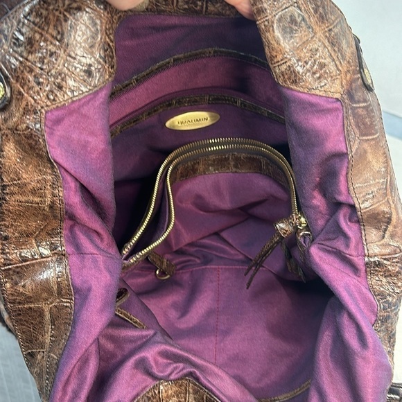 Brahmin Anne Chocolate Melbourne With LIMITED EDITION Roses bag charms Hobo Bag - Picture 9 of 12